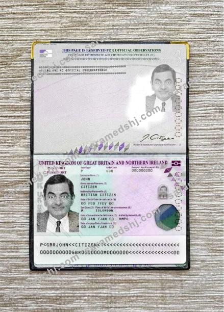 United Kingdom passport (2020-present) photo look